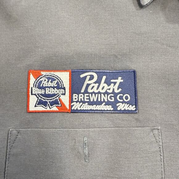 Pabst Blue Ribbon Beer Delivery Guy PBR Patch Uniform XXL Grey Long Sleeve - Picture 4 of 14